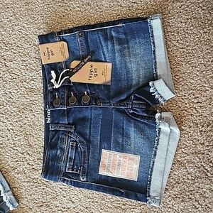 Hippie Girl Mid Rise Stretch Denim Shorts